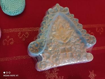 Новогодние фигуры: Набор декоративных фигур из гипса/полимерной массы, ручная роспись. - — 2