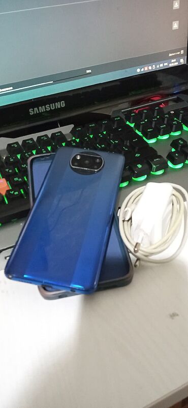 смартфоны поко: Poco X3 Pro, Б/у, 128 ГБ, цвет - Голубой, 2 SIM, eSIM