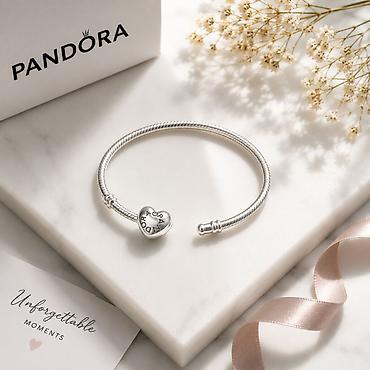 Aksesuarlar: Pandora, orijinal Pandora, Pandora Moments, 925 gümüş, Pandora qolbaq — 3