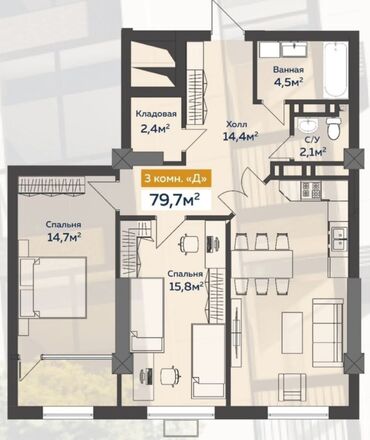 Продажа участков: 3 комнаты, 80 м², Элитка, 13 этаж, ПСО (под самоотделку)