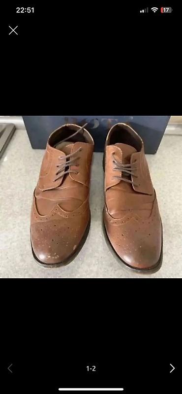 Ayaqqabılar: Klassik kişi dəri ayaqqabıları – broq (wingtip) model - Rəng: tünd — 1