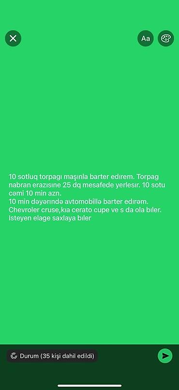 bilgəh barter: 10 sot, Barter mümkündür — 1