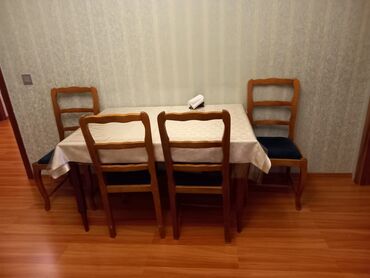 masa ve oturacaglar: Qonaq otağı üçün, İşlənmiş, Açılan, Dördbucaq masa, 6 stul, Rusiya
