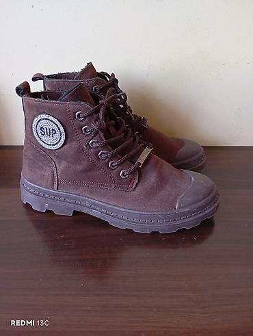 детские осенние туфли: Qəhvəyi rəngdə unisex payiz -qış botları - Material: yumşaq süet — 2