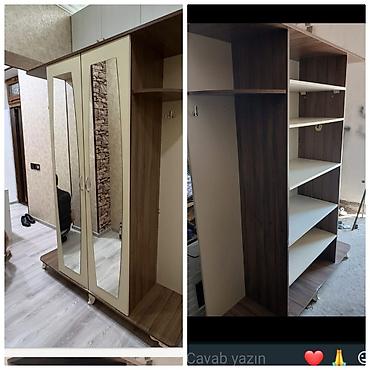 transformator satilir: Dehliz dolabı satılır. - Model: kombinə edilmiş rəng (açıq krem + ağac — 1