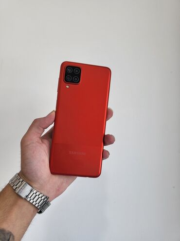 samsung mobil: Samsung Galaxy A12, 64 GB, rəng - Qırmızı, Düyməli, Barmaq izi