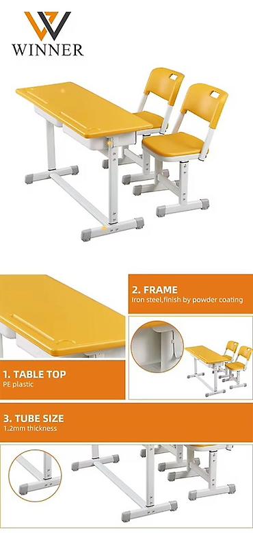 study table: Комплект парты и стула, Новый, Бесплатная доставка, Платная доставка, Самовывоз, цвет - Желтый — 2