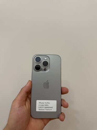 iphone 1e: IPhone 16 Pro, Новый, 512 ГБ, Natural Titanium, 100 %