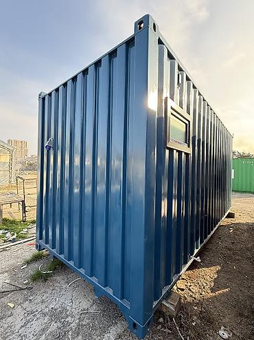 kantener: Mavi rəngli modul/konteyner otaq - Ölçü təxmini: 6 m uzunluq, 2.4 m — 4