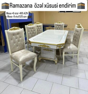 ev stul: Qonaq otağı üçün, Yeni, 6 stul