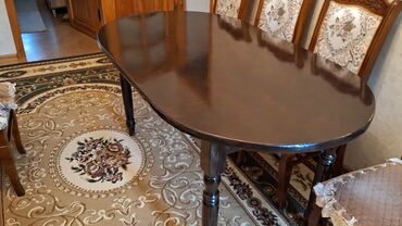 2ci əl masa dəsti: Qonaq otağı üçün, İşlənmiş, Açılmayan, Oval masa, 6 stul, İran