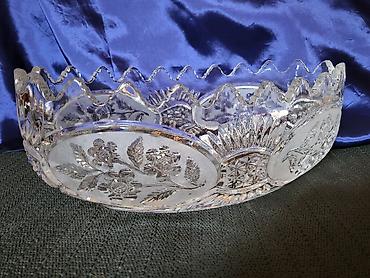 Ostali antikviteti: Kristalna cinija Zajecar iz 70ih.godina. Cinija kristal Zajecar,pun — 8