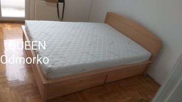Kreveti: Drveni krevet u boji svetlog drveta,Parena Bukva, dizajniran da — 9