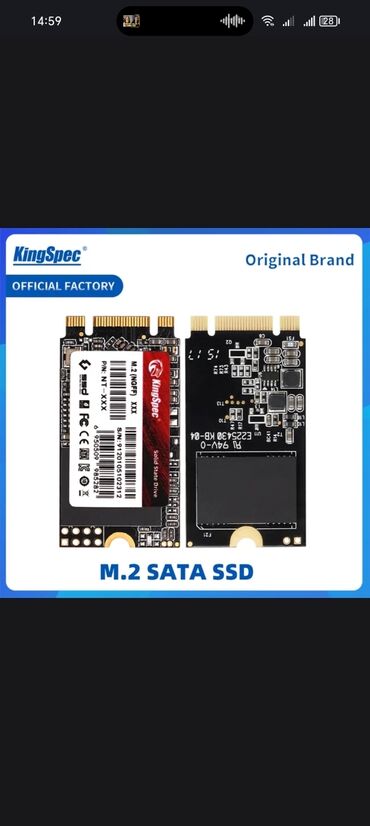 SSD diskləri: Daxili SSD disk 256 GB, M.2, Yeni