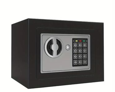 Защитные пленки и стекла: Rəqəmsal klaviatura ilə təchiz olunmuş qara rəngli elektron seyf. Bu
