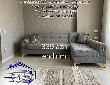 Divanlar: L‑şəkilli yumşaq künc divan - Açılan və bazalı konstruksiya: gündəlik — 1