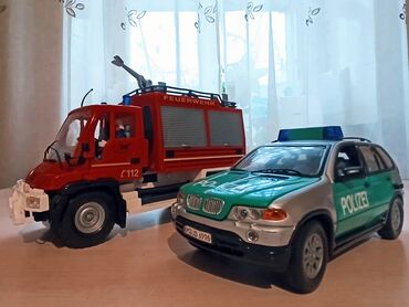 Игрушки: Немецкие машинки, BMW X5 Polizei, Mercedes Benz пожарная - служба