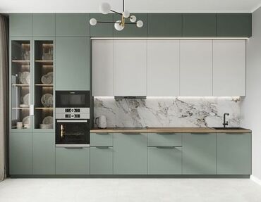 Sifarişlə mətbəx mebeli: Sifarişlə mətbəx dəsti, Özü çəkən petlələr, Mat laminat, Kredit var, Rayonlara çatdırılma, Pulsuz çatdırılma — 18