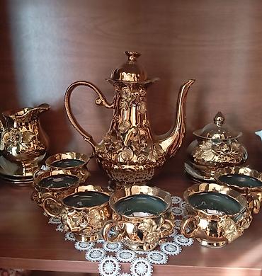 ic dizayn ev: Çay dəsti, rəng - Qızılı, 6 nəfərlik — 1