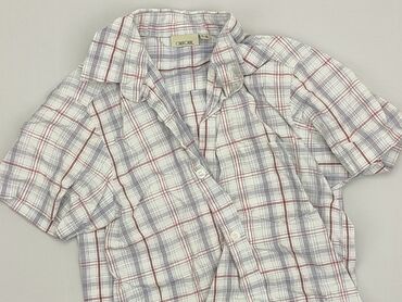 kurtka puchowa chłopięca: Shirt 5-6 years, condition - Very good, pattern - Cell, color - White