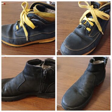 Ботинки: Ботинки мужские зимние,цвет синий нубук,чёрный,размер 40