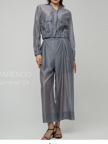 Брючные костюмы: Женский комплект MARENGO summer ‘24: легкий бомбер и кюлоты в