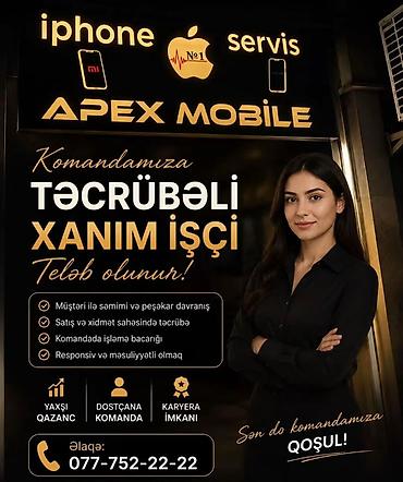 Satış məsləhətçisi tələb olunur, Yalnız qadınlar üçün, 1 ildən az təcrübə lalafo.az -da Satış məsləhətçisi tələb olunur, Yalnız qadınlar üçün, 1 ildən az təcrübə
