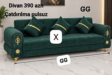 Mebel: Yaşıl məxmər divan - Qiymət: 390 AZN (şəkildə göstərilib) - lalafo.az -da Mebel: Yaşıl məxmər divan - Qiymət: 390 AZN (şəkildə göstərilib) -