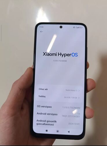 samsung not 11 qiymeti: Xiaomi Redmi Note 11, 128 GB, rəng - Qara, 
 Face ID, Sənədlərlə, Sensor