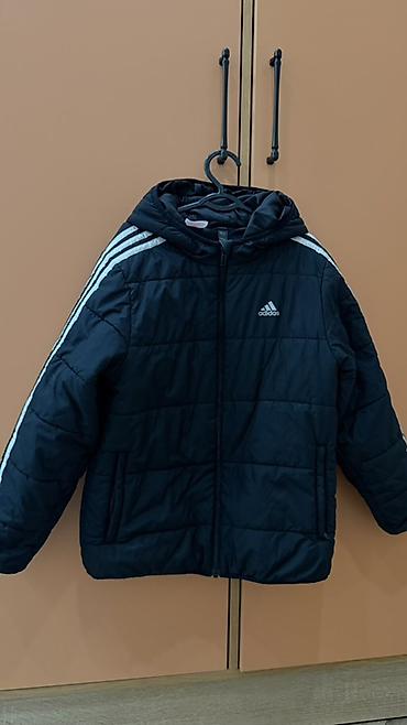 Куртка Adidas с капюшоном Б/у - Цвет ( черный) с белыми фирменными
