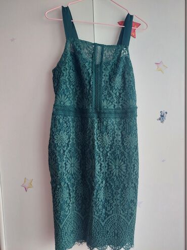 haljina pamuk: XL (EU 42), bоја - Zelena, Večernji, maturski, Na bretele