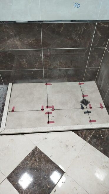 Duş poddonları: Duş gövdəsi/qabının hazırlanması – keramika və mərmər plitələrdən — 2