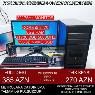 Masaüstü kompüterlər və iş stansiyaları: Oyun üçün Kompüter "Gaming Core i5 3470 GT730 2GB 256GB NVME” ⭐Tək -da lalafo.az — 2 Masaüstü kompüterlər və iş stansiyaları: Oyun üçün Kompüter "Gaming Core i5 3470 GT730 2GB 256GB NVME” ⭐Tək — 2