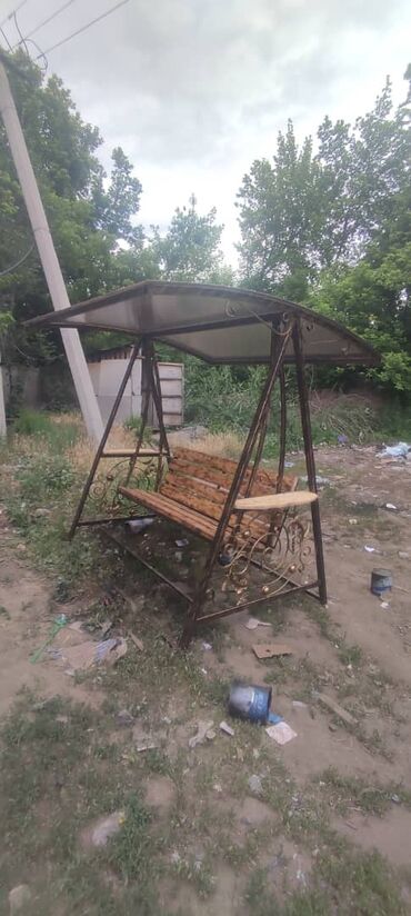 Садовые качели: Садовые качели Металл, Со спинкой, С крышей — 17