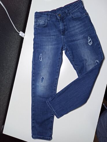 джинсы черные с высокой: Джинсы и брюки, цвет - Синий, Б/у