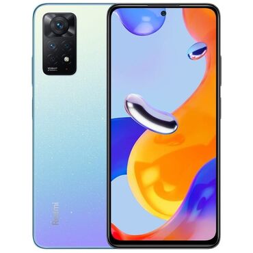 redmi note 11 qiymeti: Xiaomi Redmi Note 11, 128 ГБ, цвет - Голубой, 
 Сенсорный, Отпечаток пальца, Face ID