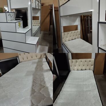 tek adamliq carpayi: Oğlan və qız üçün, İşlənmiş, Çarpayı, Matras ilə, Siyirməli, Laminat