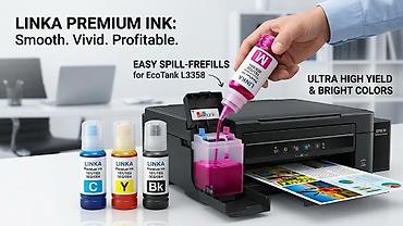 Чернила LINKA Premium Ink для струйных принтеров с СНПЧ/ЕcoTank. цена
