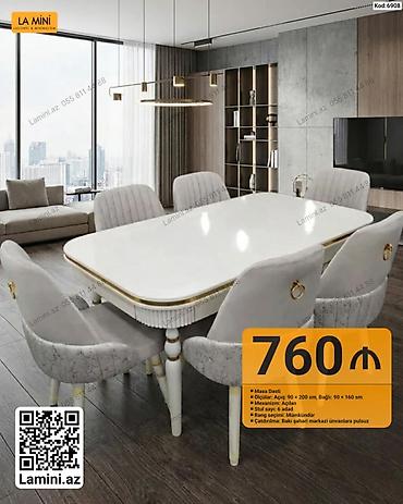 LA MINI masa dəsti - Masa: açıq ölçü 90×200 sm, bağlı ölçü 90×160 sm