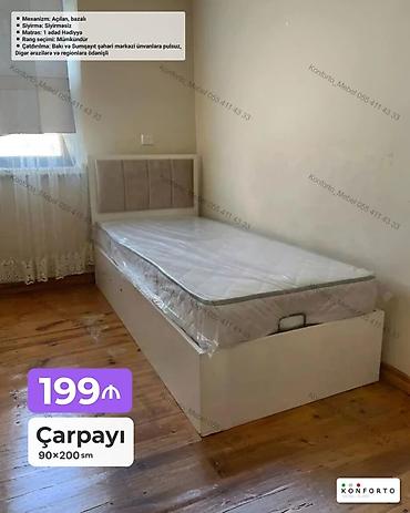 Çarpayı – 90×200 sm • Mexanizm: Açılan, bazalı (alt hissə saxlama lalafo.az -da Çarpayı – 90×200 sm • Mexanizm: Açılan, bazalı (alt hissə saxlama