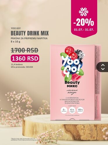 krema za lice sa retinolom i vitaminom c: Yoo Go! Beauty Drink Mix je prašak za pripremu napitka, pakovan u 8
