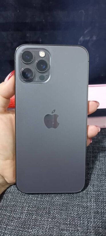 айфон11про сатылат кызыл кыяда: IPhone 12 Pro Max, Колдонулган, 256 ГБ, Graphite, Коргоочу айнек, Заряддоочу түзүлүш, Каптама, 76 %