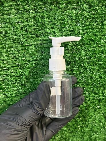 Gözəllik və sağlamlıq: Şüşə görünümlü şəffaf plastik pompalı flakonlar - Həcm: təxminən 100 — 2