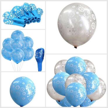 латексные: Воздушные, латексные шарики со снежинкой, диаметр 30 см - в