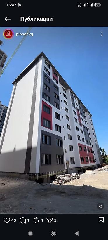 67: 2 комнаты, 74 м², Тунгуч мкр 106 серия улучшенная, 3 этаж, ПСО (под самоотделку) — 2