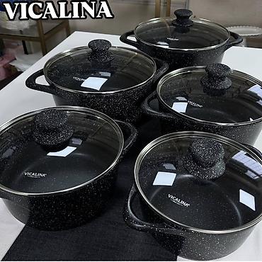 kazan pantera: Набор кастрюль Vicalina — 5 предметов с крышками - Материал: литой — 1