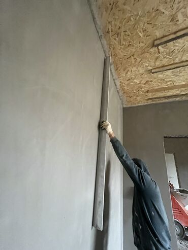 Штукатурка, шпаклевка: Механизированная штукатурка (шыбак) под обои. Келишим баада. Бат Жана — 14