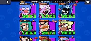 brawl stars 2: Brawl Stars hesabı – 60/102 döyüşçü - Kolleksiya: 60 döyüşçü açıq — 3