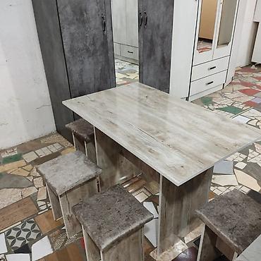 table study: Кухонный стол и стул, Новый, Бесплатная доставка, цвет - Бежевый — 4