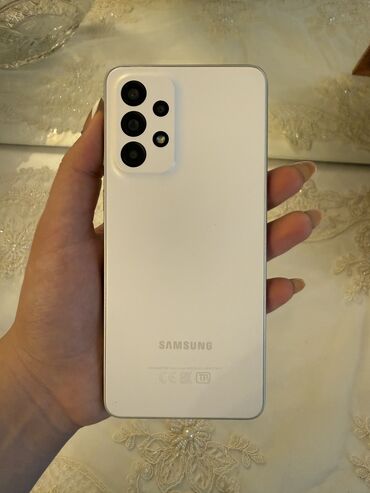 samsunq telefonlar: Samsung Galaxy A33 5G, 128 GB, rəng - Ağ, Düyməli, Barmaq izi, İki sim kartlı